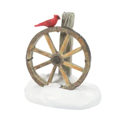 Village Accessories*Department 56 Cardinal Christmas Wagon Wheel
