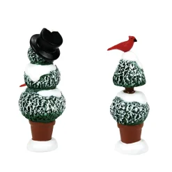Village Accessories*Department 56 Cardinal Topiaries S/2