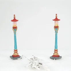 Christmas In The City Series*Department 56 Chinatown Post Lamps S/2