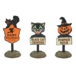 Halloween Village Accessories*Department 56 Halloween Signs Set of 3