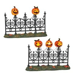 Halloween Village Accessories*Department 56 Jack-o-lantern Lit Fence