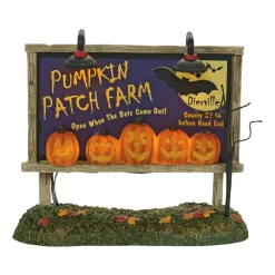 Halloween Village Accessories*Department 56 Lit Pumpkin Patch Billboard