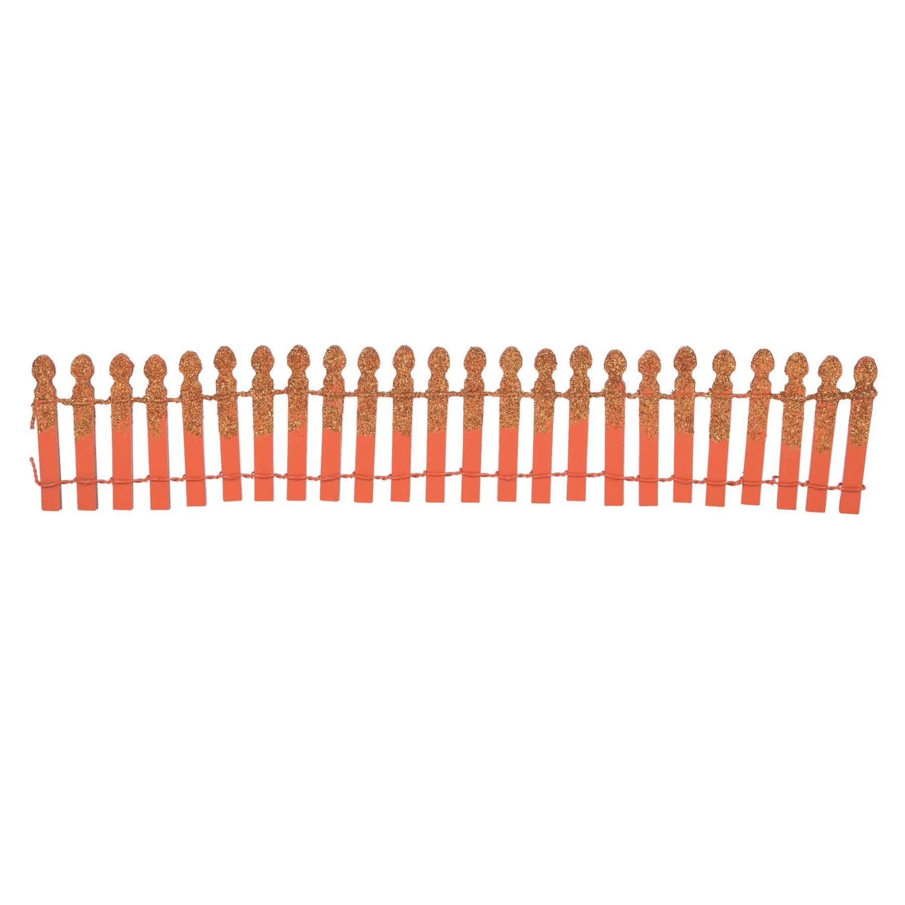 Halloween Village Accessories*Department 56 Pumpkin Orange Glitter Fence