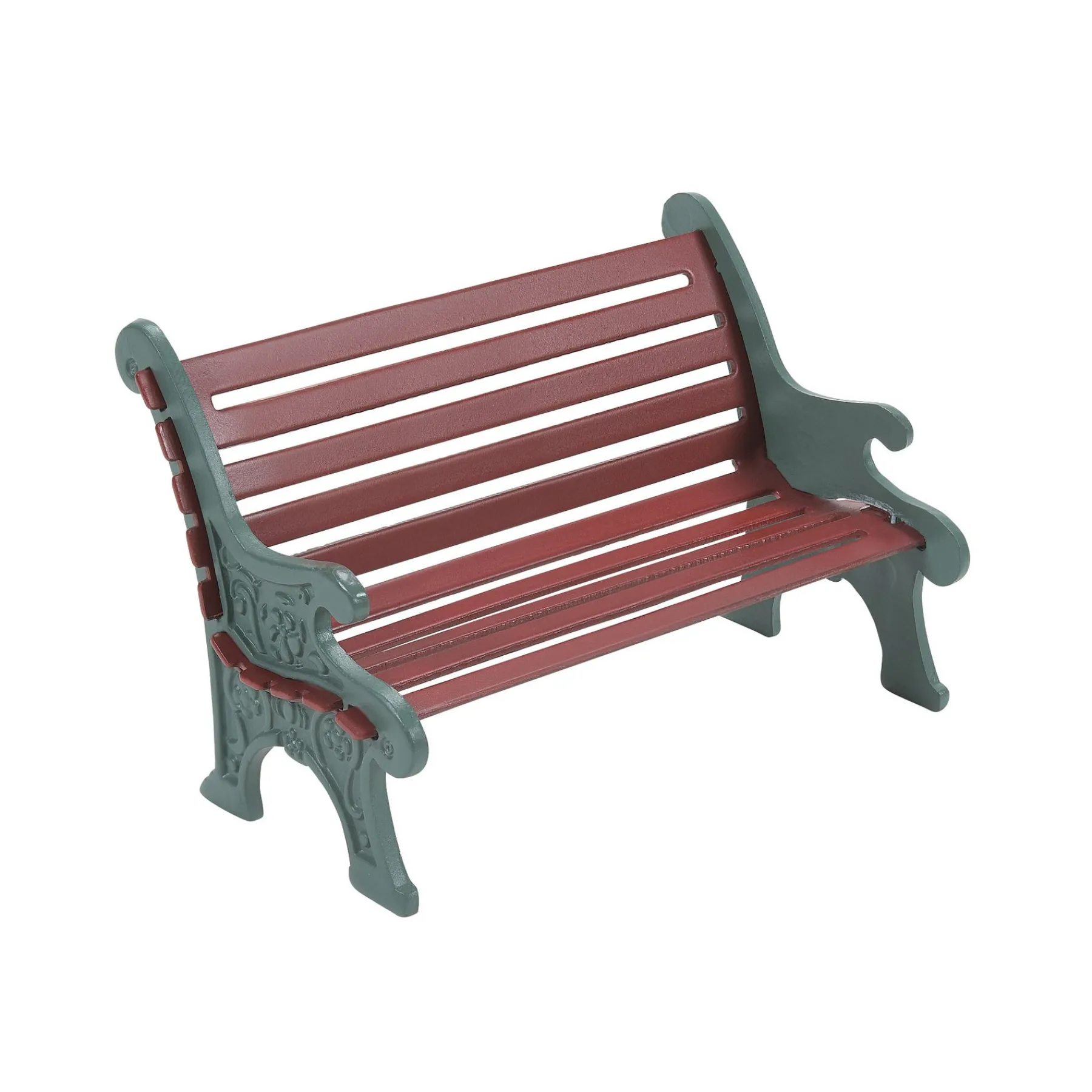 Village Accessories*Department 56 Red Wrought Iron Park Bench