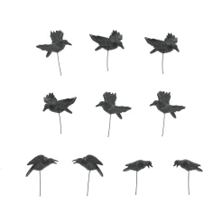 Halloween Village Accessories*Department 56 Set of 10 Halloween Crows