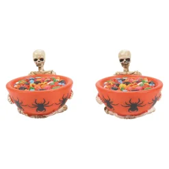Halloween Village Accessories*Department 56 Trick or Dare Treat Bowls st/2