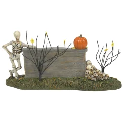 Halloween Village Accessories*Department 56 We're A Skeleton Crew Sign
