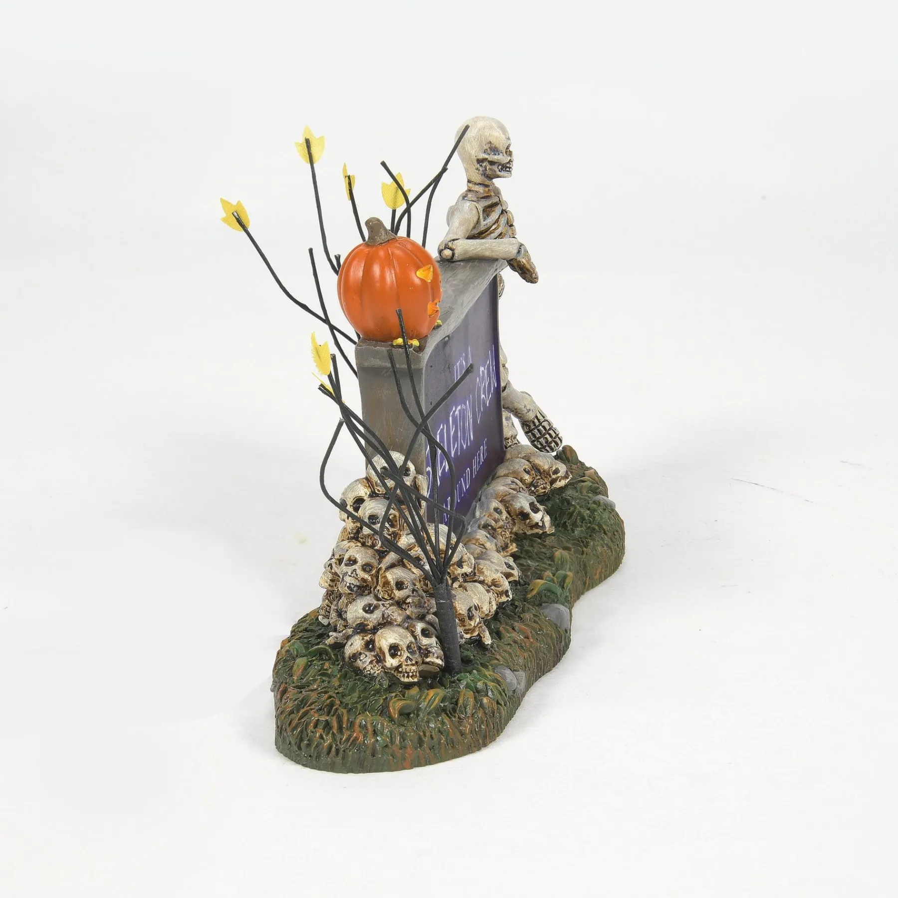 Halloween Village Accessories*Department 56 We're A Skeleton Crew Sign